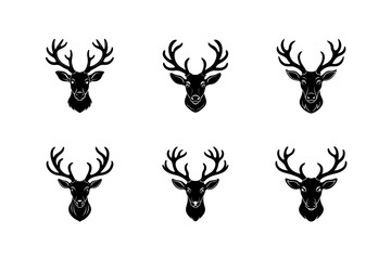 reindeer head with antlers vector illustration