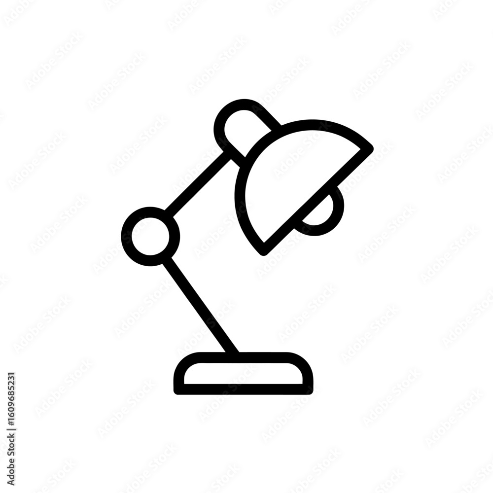Poster simple and elegant desk lamp icon design for various purposes flat style vector