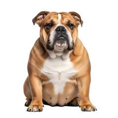 English bulldog portrait against black background