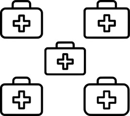 Obraz premium First Aid Kit Medical Emergency Icon Set 