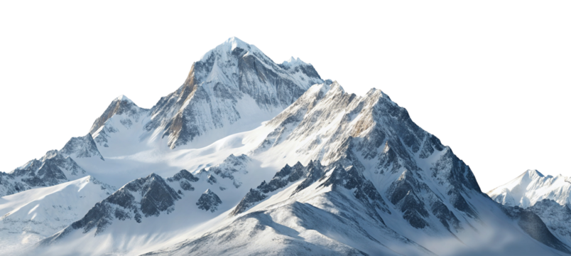 Majestic snowy mountain peaks under clear sky showcasing winter's serene natural beauty and calmness