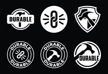 Collection of durable brand logos featuring hammers and chains