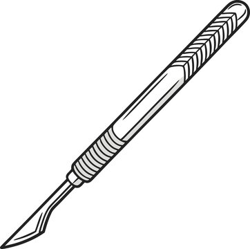 surgical scalpel black and white clip art preview