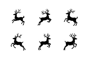 reindeer jumping vector illustration