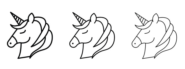 Alicorn icon linear style sign for mobile concept and web design.