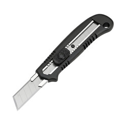 Obraz premium Retractable blade utility knife on black
