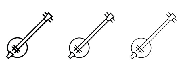 Banjo icon linear style sign for mobile concept and web design.