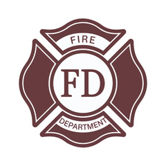 Firefighter logo axe element modern design badge style  vector illustration on white background