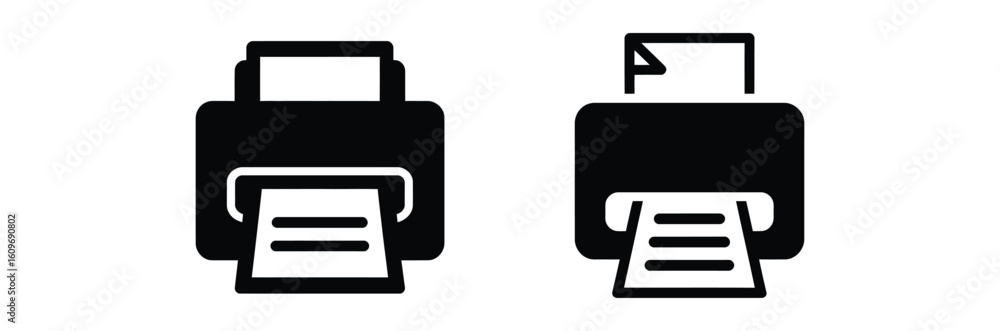 Poster professional printer icons symbolizing document output and office technology for modern business nee