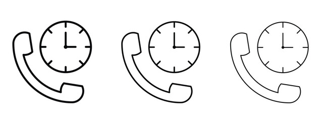 Call duration icon linear style sign for mobile concept and web design.