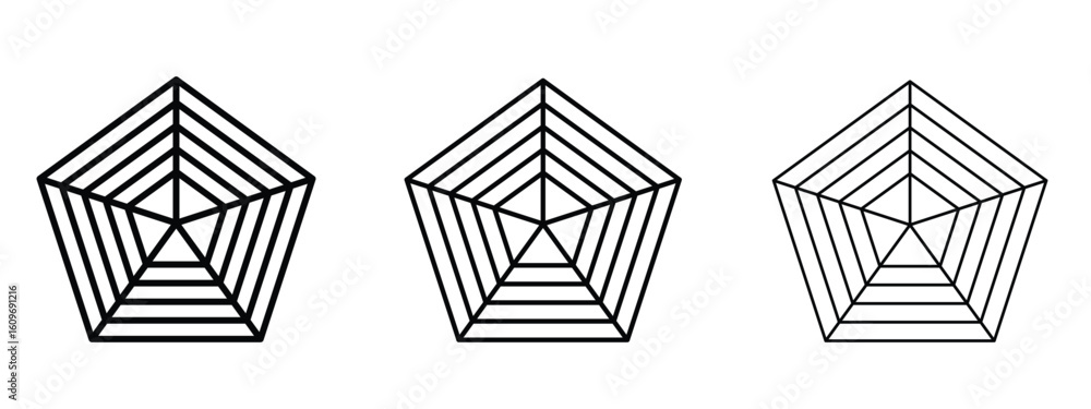 Wall mural chart-radar icon linear style sign for mobile concept and web design.