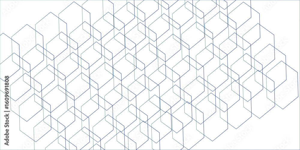 Fototapete seamless pattern with hexagon square cube geometric pattern shapes grid metal element texture design