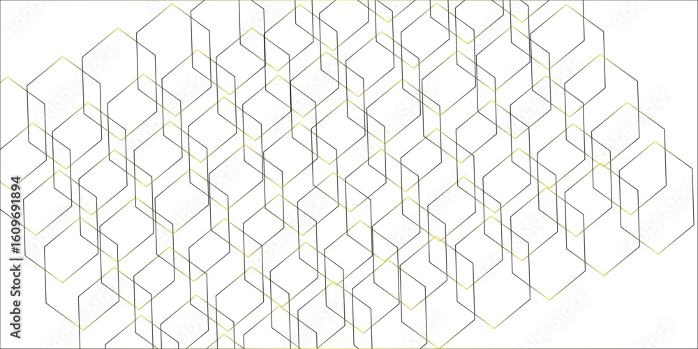 Fototapete seamless pattern with hexagon square cube geometric pattern shapes grid metal element texture design