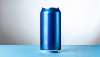 Fototapeta premium blue soda can mockup template on transparent background