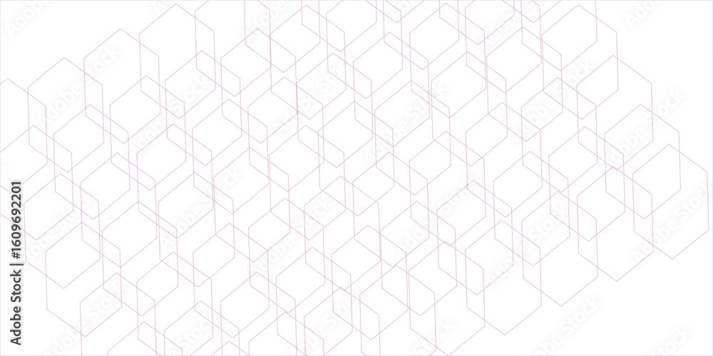 Fototapete seamless pattern with hexagon square cube geometric pattern shapes grid metal element texture design