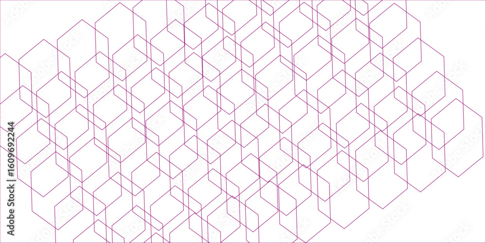 Fototapete seamless pattern with hexagon square cube geometric pattern shapes grid metal element texture design
