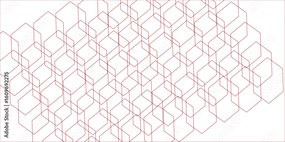 Fototapete seamless pattern with hexagon square cube geometric pattern shapes grid metal element texture design