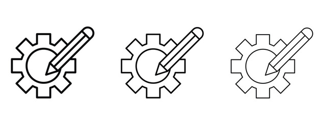 Customizefor banner and packaging design Vector illustrationsntings icon linear style sign for mobile concept and web design.