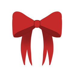 red ribbon bow  (drawn using a pencil)
