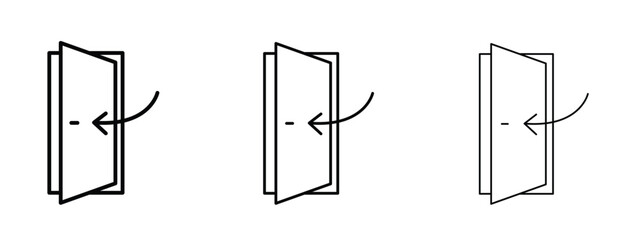 Door closed icon linear style sign for mobile concept and web design.