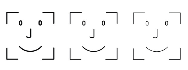 Face id icon linear style sign for mobile concept and web design.