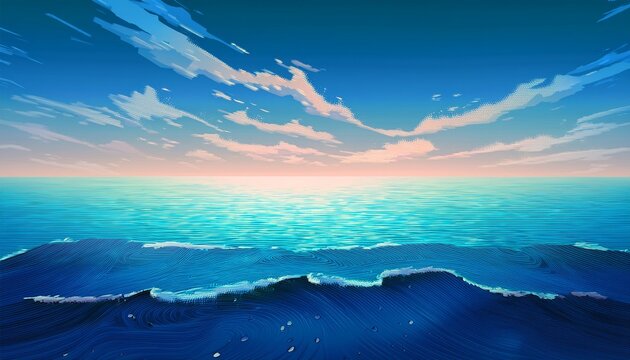 cool 8bit background with sea inspired gradient