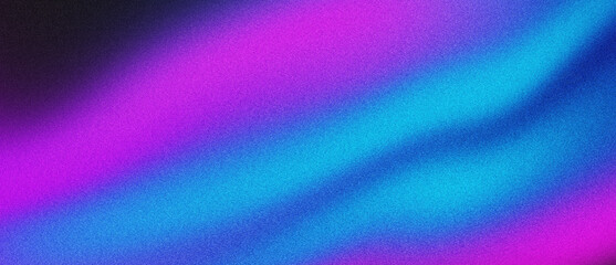 Purple blue glowing grainy gradient background with dark noise texture poster header and backdrop banner design with copy space