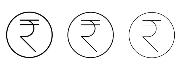 Indian rupee icon linear style sign for mobile concept and web design.