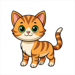 Obraz premium Hand-Drawn Kitten Vector Art for Kids