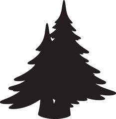 Christmas Decorative element Figurine icon in silhouette on white background