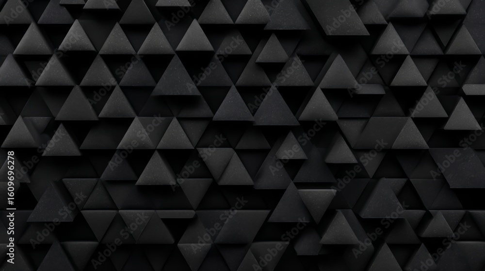 Poster black and white image of triangles. the image is abstract and has a modern feel to it. the triangles