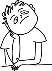 Bored Hand-Drawn Doodle Face