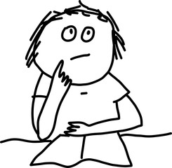 Curious Hand-Drawn Face Illustration