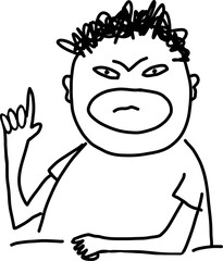 Angry Hand-Drawn Face Illustration