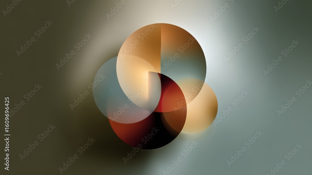 Aufkleber blurry image of circles and squares with a gray background. the circles and squares are of different