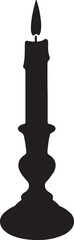 Fototapeta premium Christmas Decorative element Candle stick icon in silhouette on white background