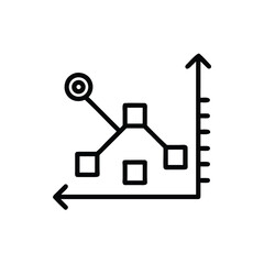 Icon a K P I chart with target data points graph analysis