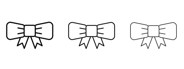 Ribbon icon linear style sign for mobile concept and web design.