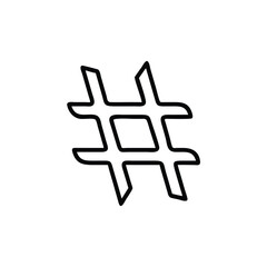 Minimalist outline a hashtag symbol on social media