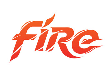 fire text logo vector design with white background