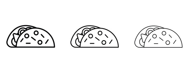 Taco icon linear style sign for mobile concept and web design.