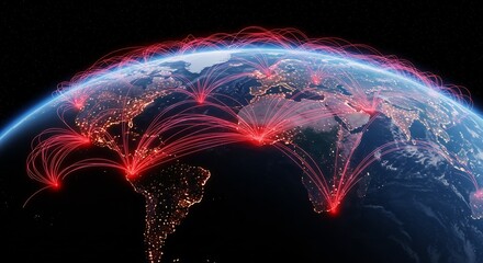 Global Network Connections Illustrating Worldwide Connectivity