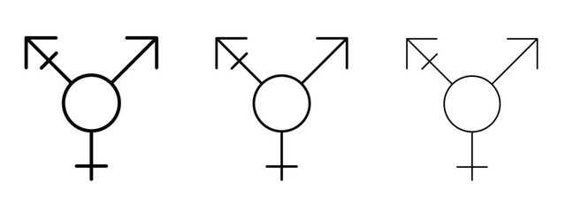 Transgender icon linear style sign for mobile concept and web design.