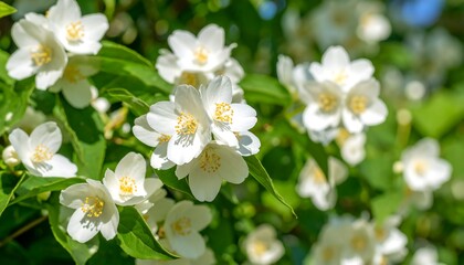 Fototapeta premium Close-up of blooming jasmine flowers