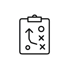 Outline icon a clipboard with a strategy diagram plan