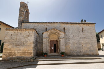 Small Romanesque Chiesa di Santa Maria Assunta Church from the XI Century second half, NE facade...