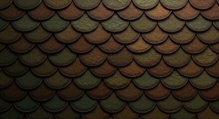 Overlapping circular scales in varying shades of brown and green