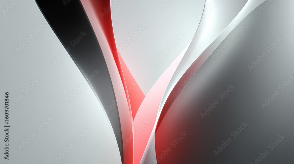 Poster white and red abstract design with a v shape. the design is made up of red and white lines