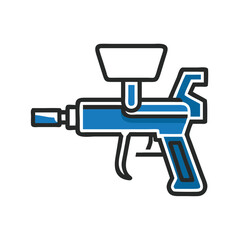 Obraz premium Paint sprayer tool in blue and black outline design 