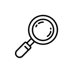 Outline magnifying glass icon on search symbol